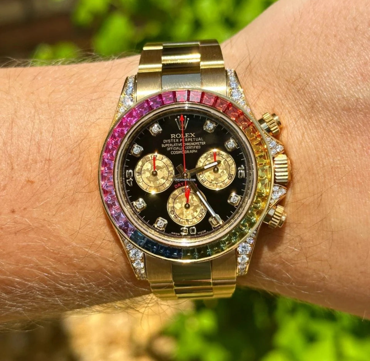 Rolex Rainbow Daytona Gold Tone Automatic Japanese Master Quality Men’s Watch