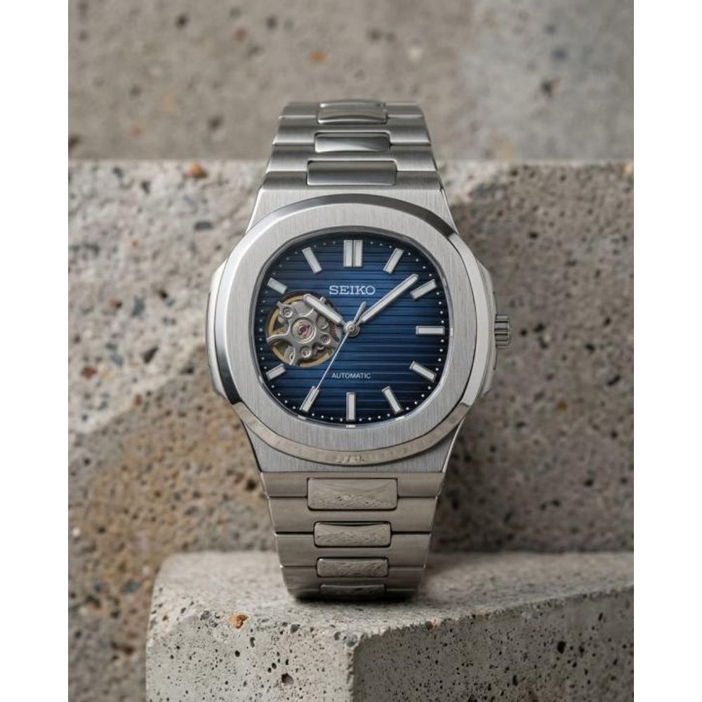 Seik_o Mod Nautilus Phantom Open Heart Automatic Silver-Blue