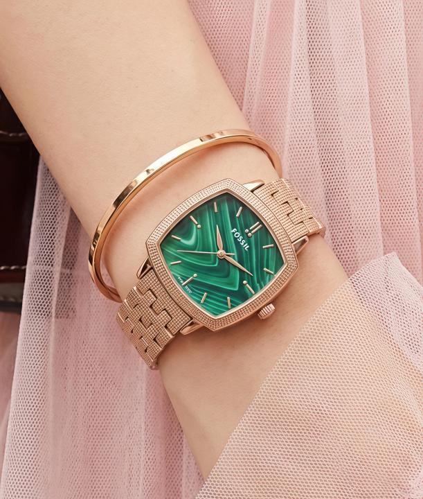 Fossii_l x Nick Jonas Ladies Rose Gold Green 01