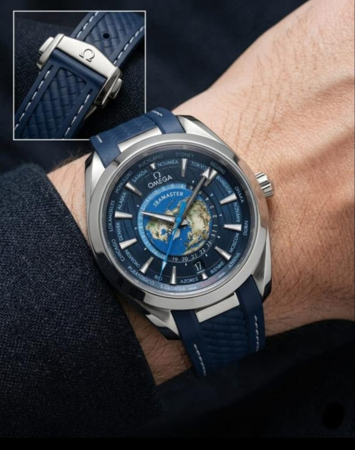 Omegg_a Seamaster Aqua Terra 150M Quartz World Map AAA