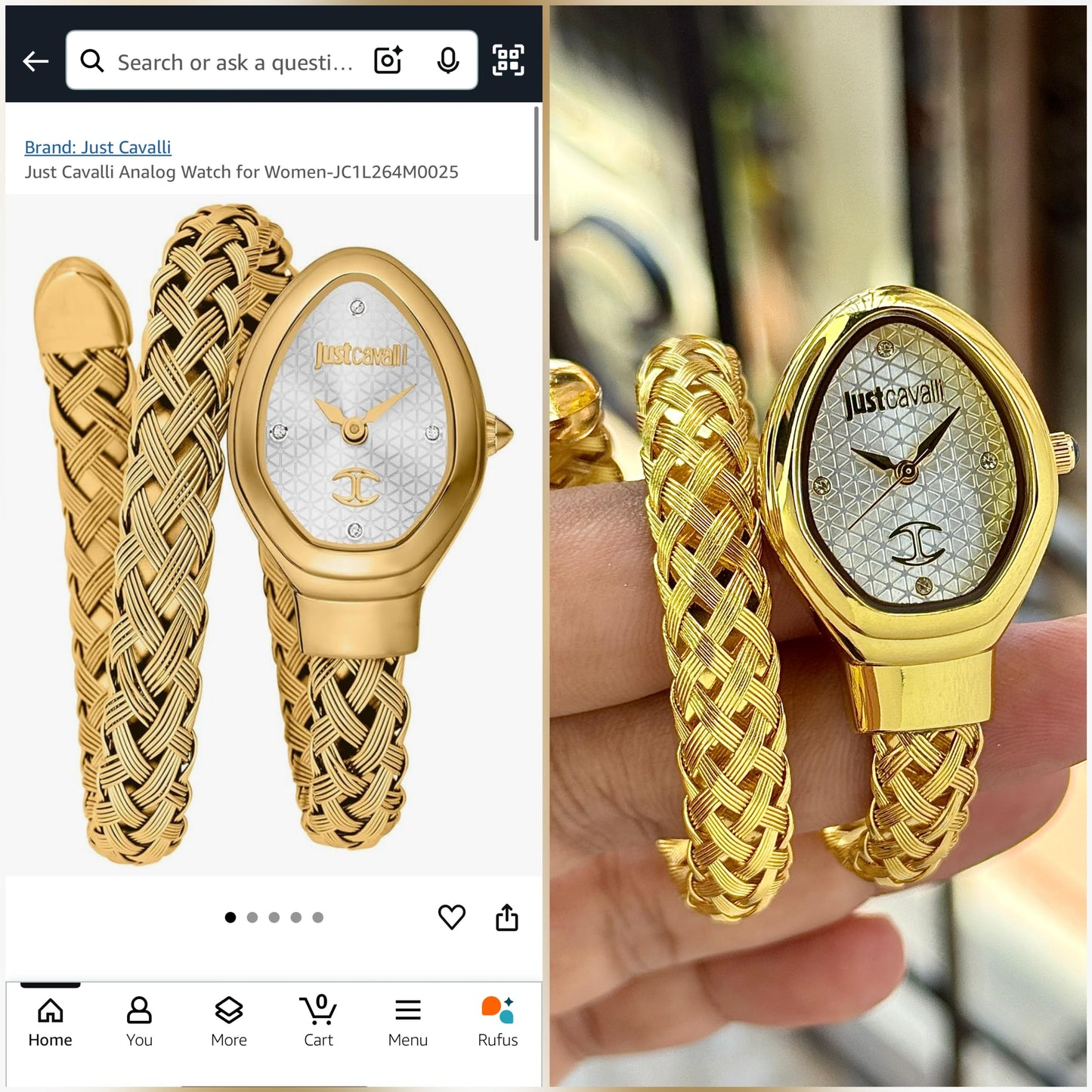 JUST CAVALI ANALOG SNACK WATCH