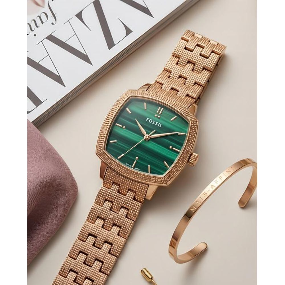 Fossii_l x Nick Jonas Ladies Rose Gold Green 02