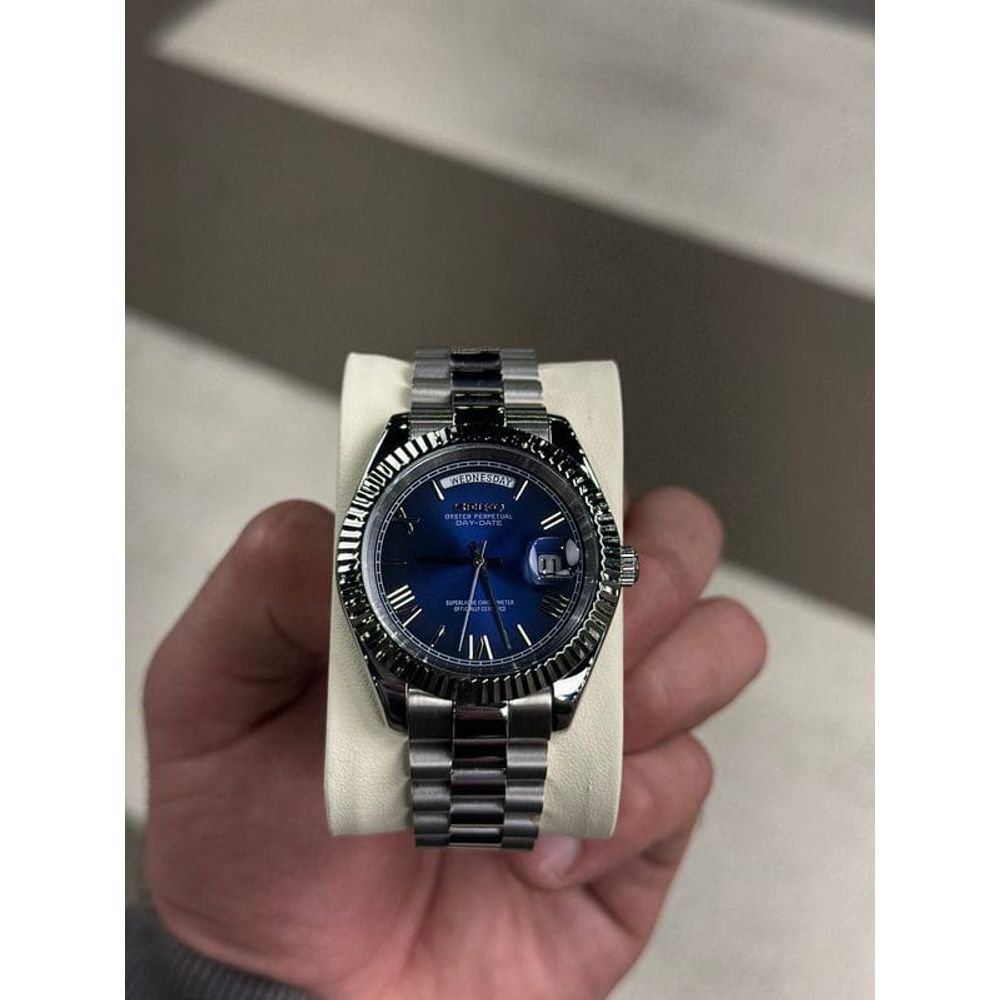 Seiko Oyster Perpetual Day Date Movment Like Automatic Silver-Blue