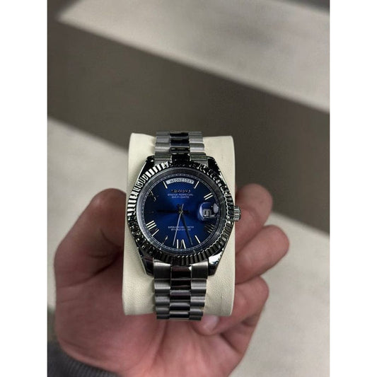 Seiko Oyster Perpetual Day Date Movment Like Automatic Silver-Blue