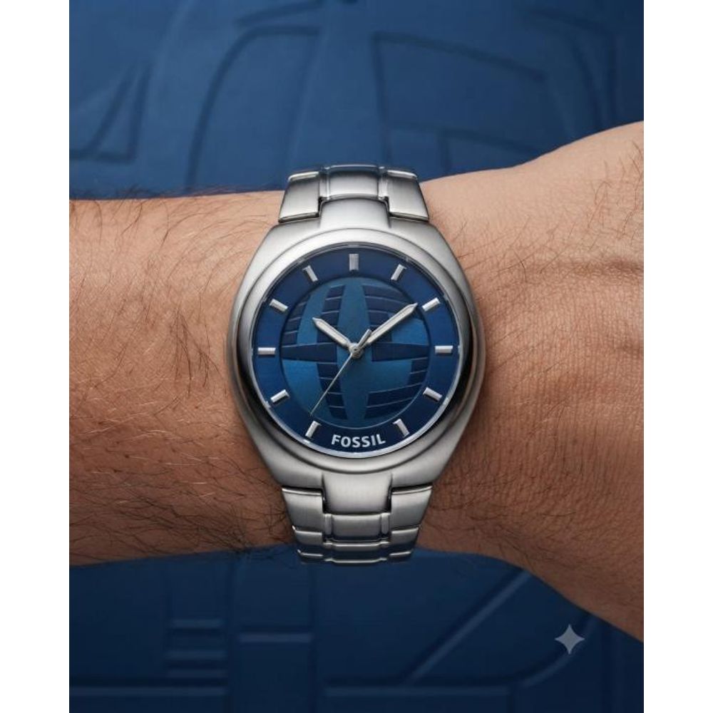 Fossi_il Digital Round Blue Dial