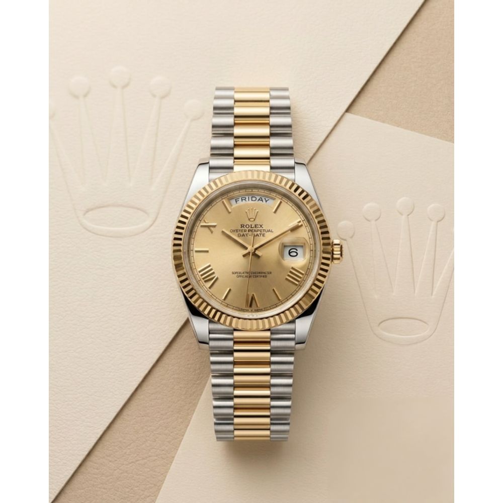 Rolee_x Oyster Perpetual Day Date 40 Battery 2Ton-Gold-Gold