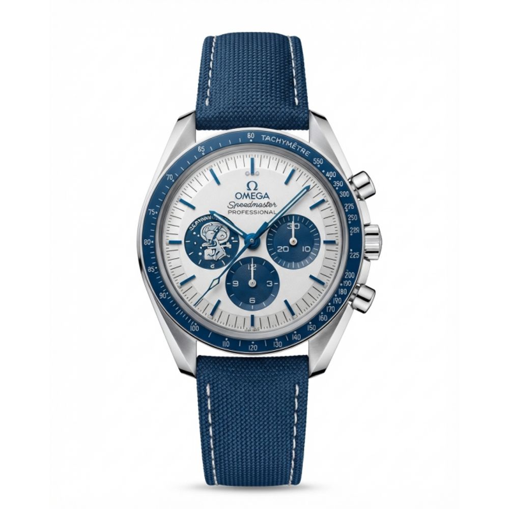 Omegg_a Speedmaster Professional Snoopy Blue White Dial