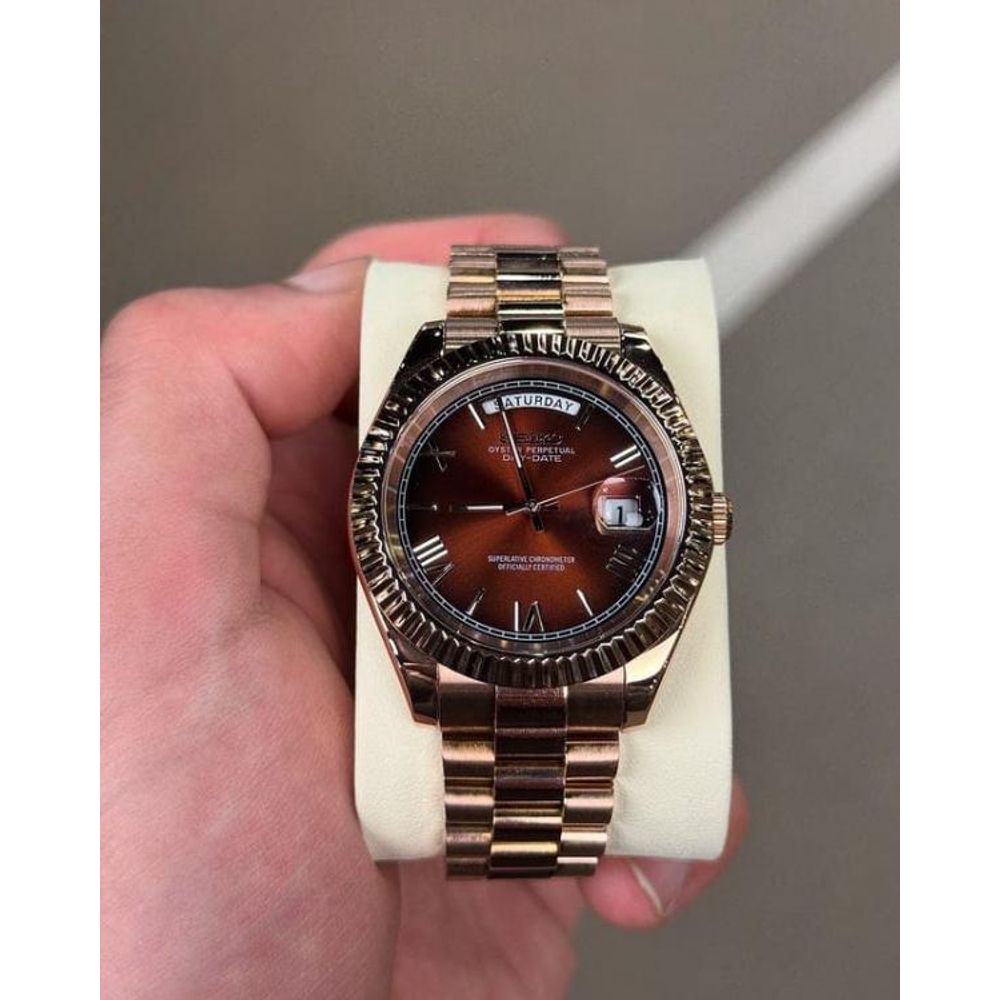 Seiko Oyster Perpetual Day Date Movment Like Automatic Copper-Brown