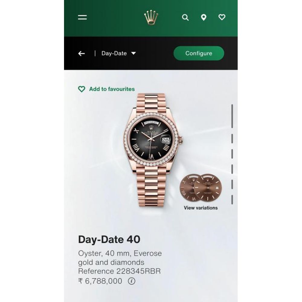 Rolee_x Oyster Perpetual Day Date Diamond Copper Black