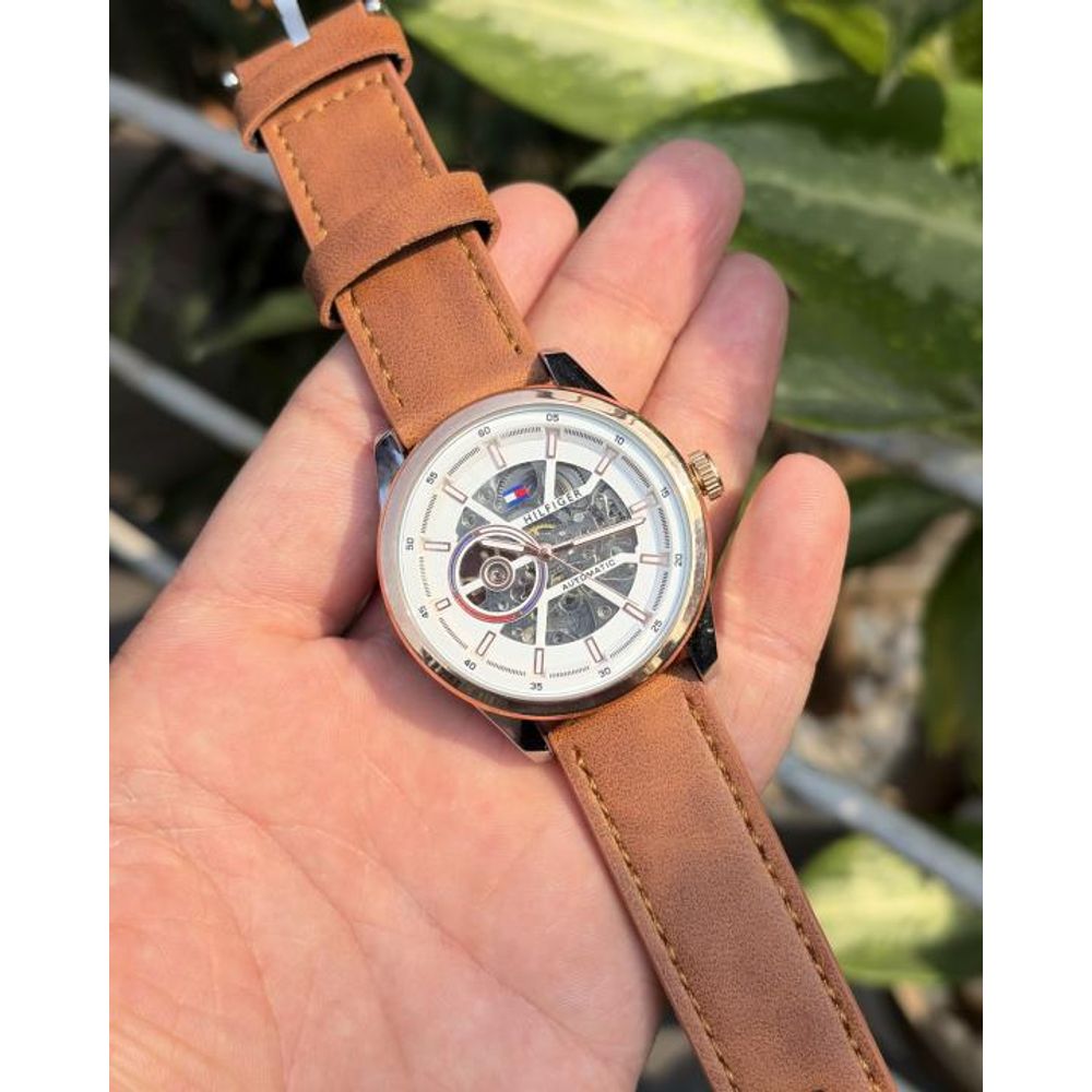 Tommmy Hilfige_r Automatic Leather LightBrown-Copper-White