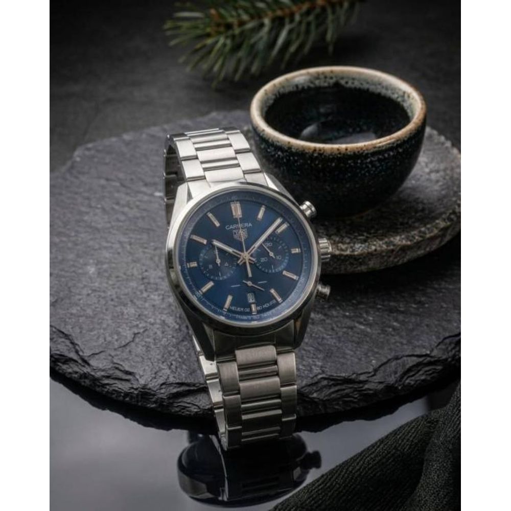 TAG Heuuer Carrera Chronograph silver blue
