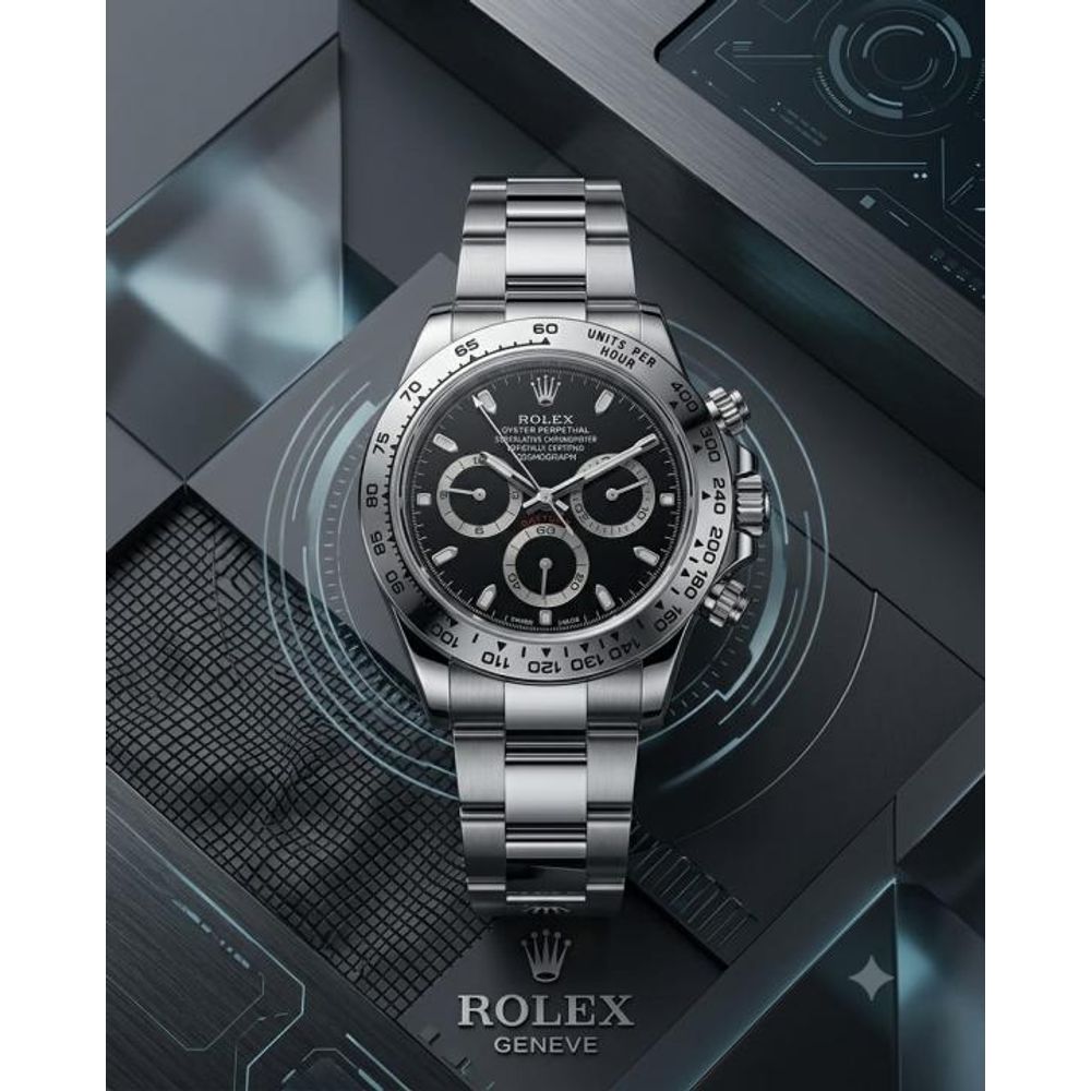 Rollex Daytona Oyster Perpetual Silver Black Dial