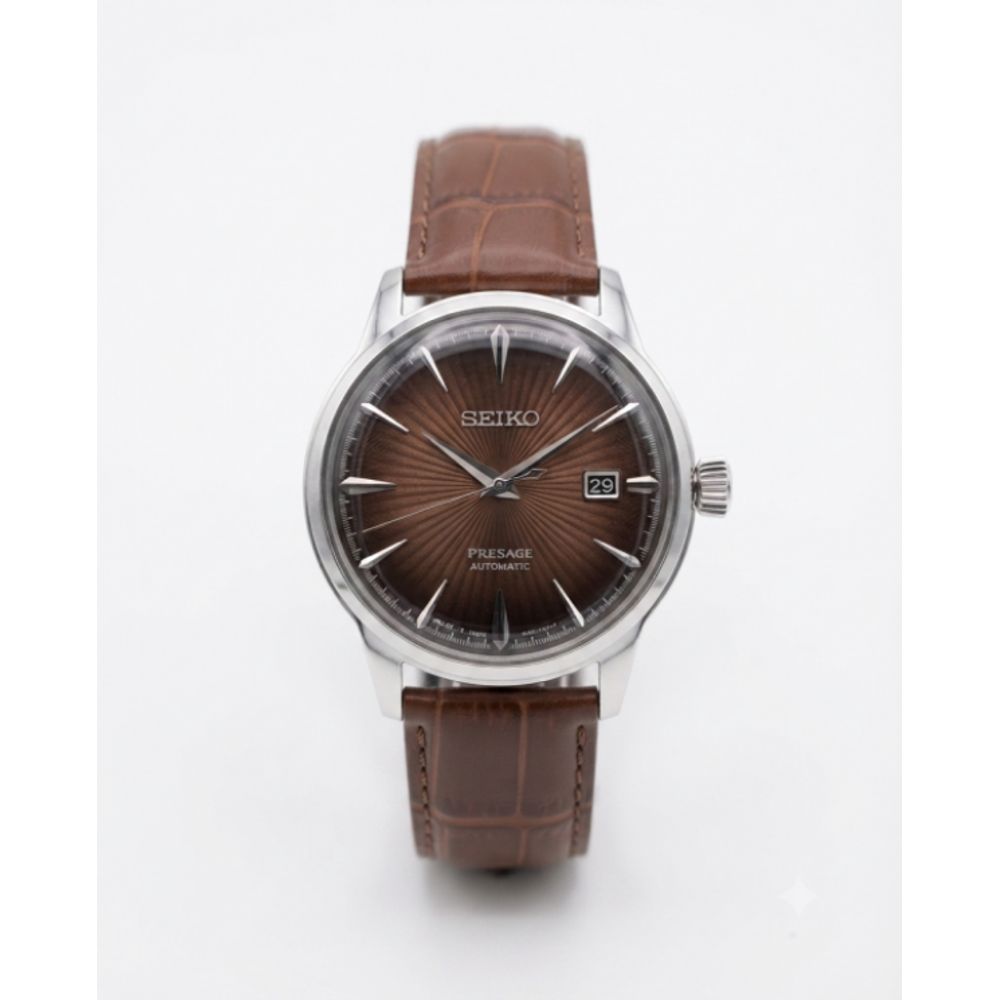 Seiko Presage Automatic Leather Silver   Dial