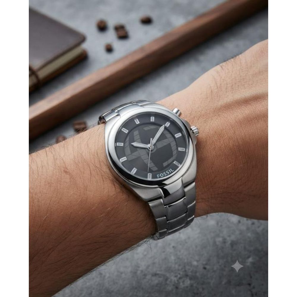Fosil Digital Round Silver-Black Dial