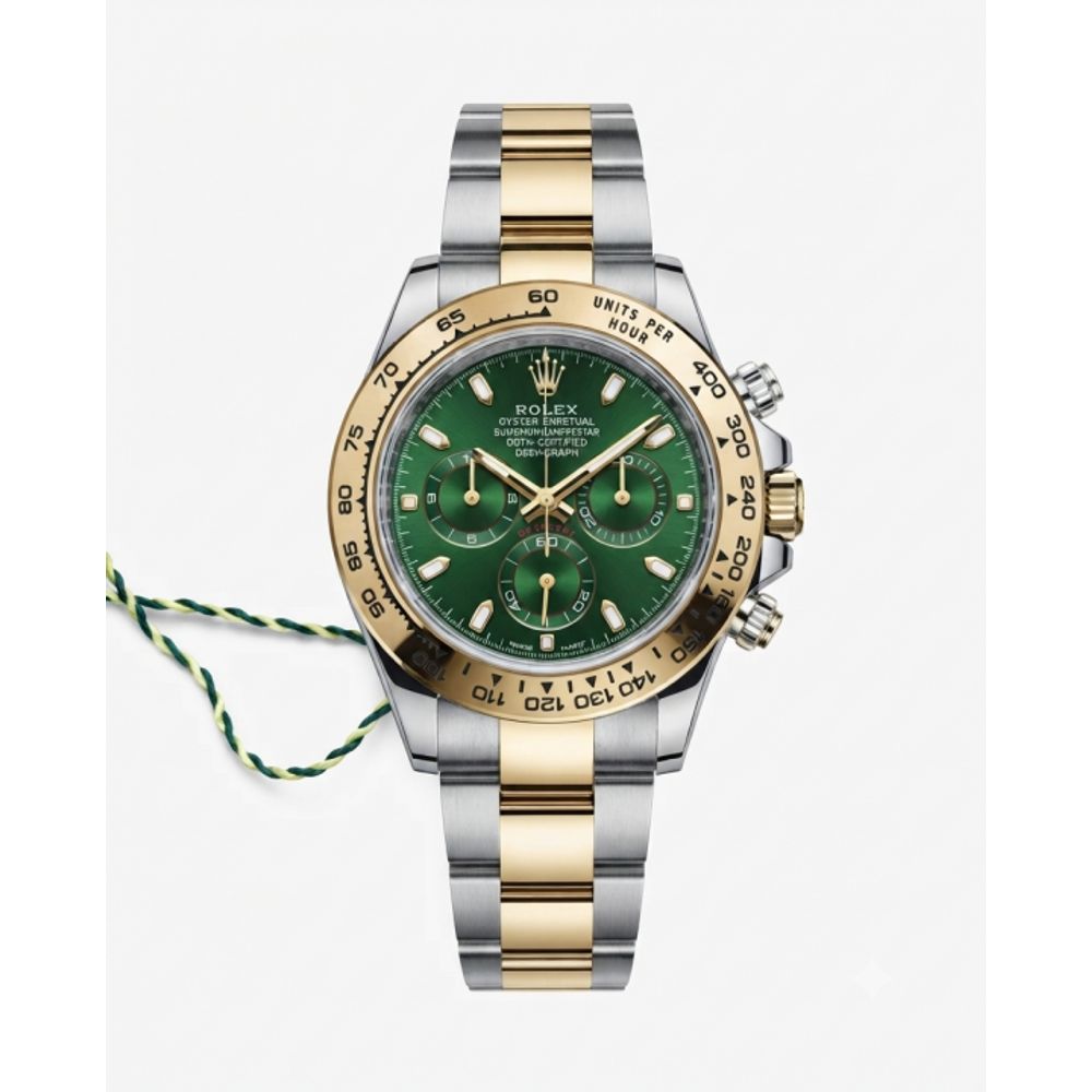 Rolee_x Daytona chronograph Two Tone Gold Green Dial