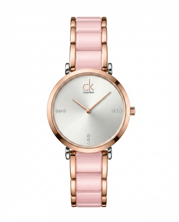 Calvin Kleii_n minimalist Rose Gold Two Tone white Dail