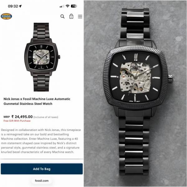 Fossii_l x Nick Jonas Machine Luxe Automatic full black