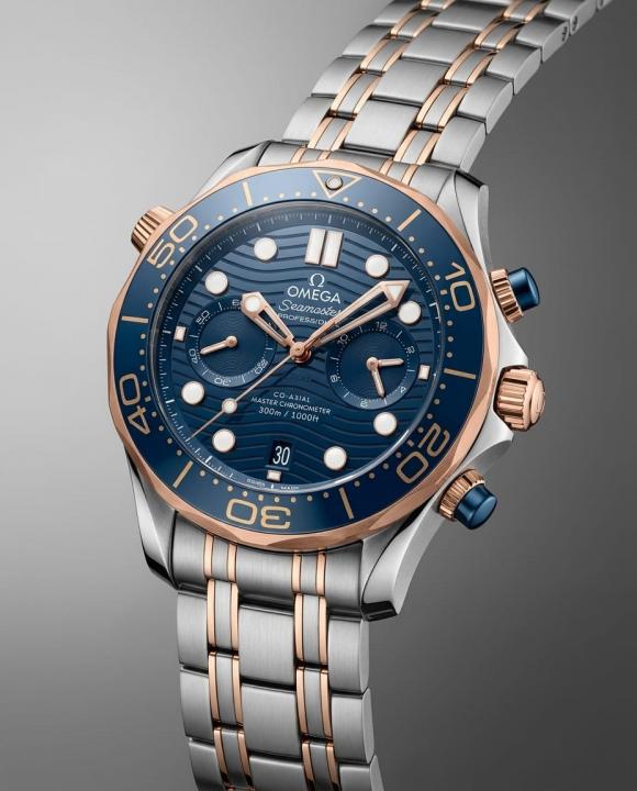 Omegg_a Seamaster Diver 300M Co-Axial Master Chronometer Chronograph 2 ton copper blue