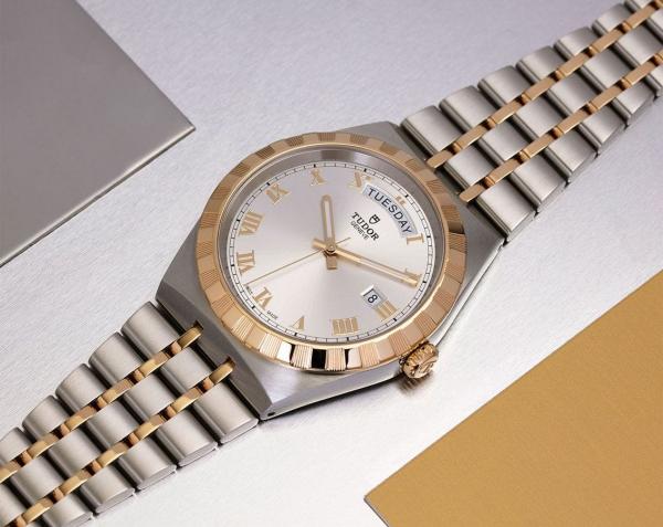 Tudor Royal Automatic 2 ton gold gray Roman ank