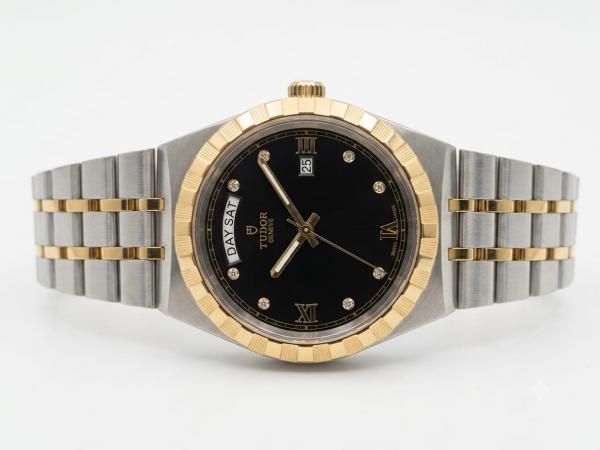 Tudor Royal Automatic 2 ton gold black Diamond