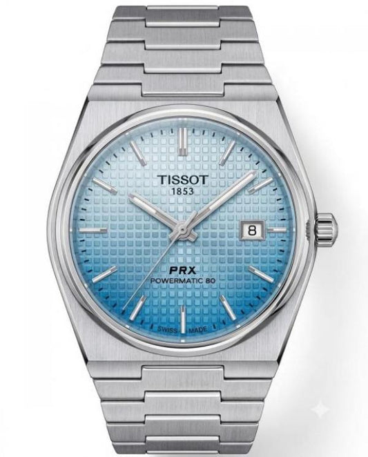 Tissoo_t 1853 PRX Silver Sky blue White Dial