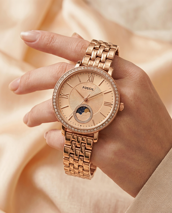 Fossii_l Jacqueline Sun Moon Multifunction Rose Gold Pink