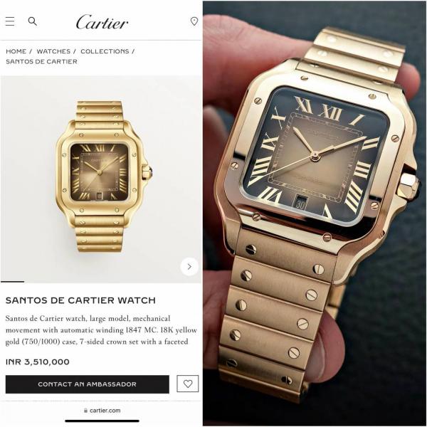 Cartiie_r Santos Automatic full gold