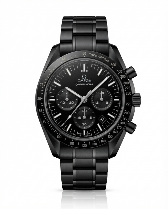 Omegg_a Speed Master Chronograph Full Black Dial