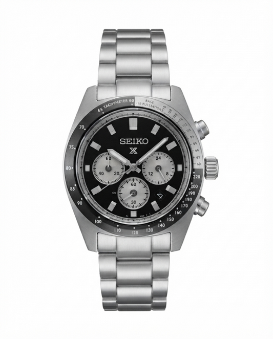 Seiko Prospex Speedtime Chronograph Silver Black Dial