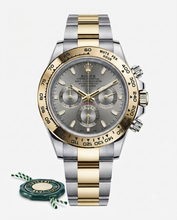 Rolee_x Daytona chronograph Two Tone Gold Grey Dial