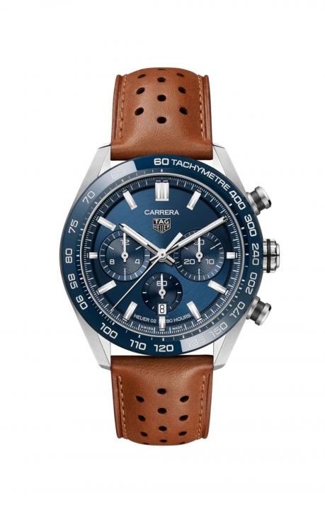 TAG Heuuer Carrera Chronograph brown and blue
