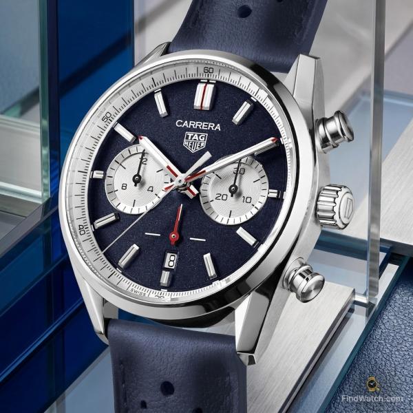 TAG Heuuer Carrera Chronograph 42mm France Limited Edition blue