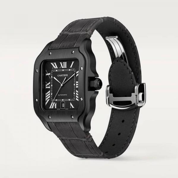 Cartiie_r Santos Automatic black Roman ank