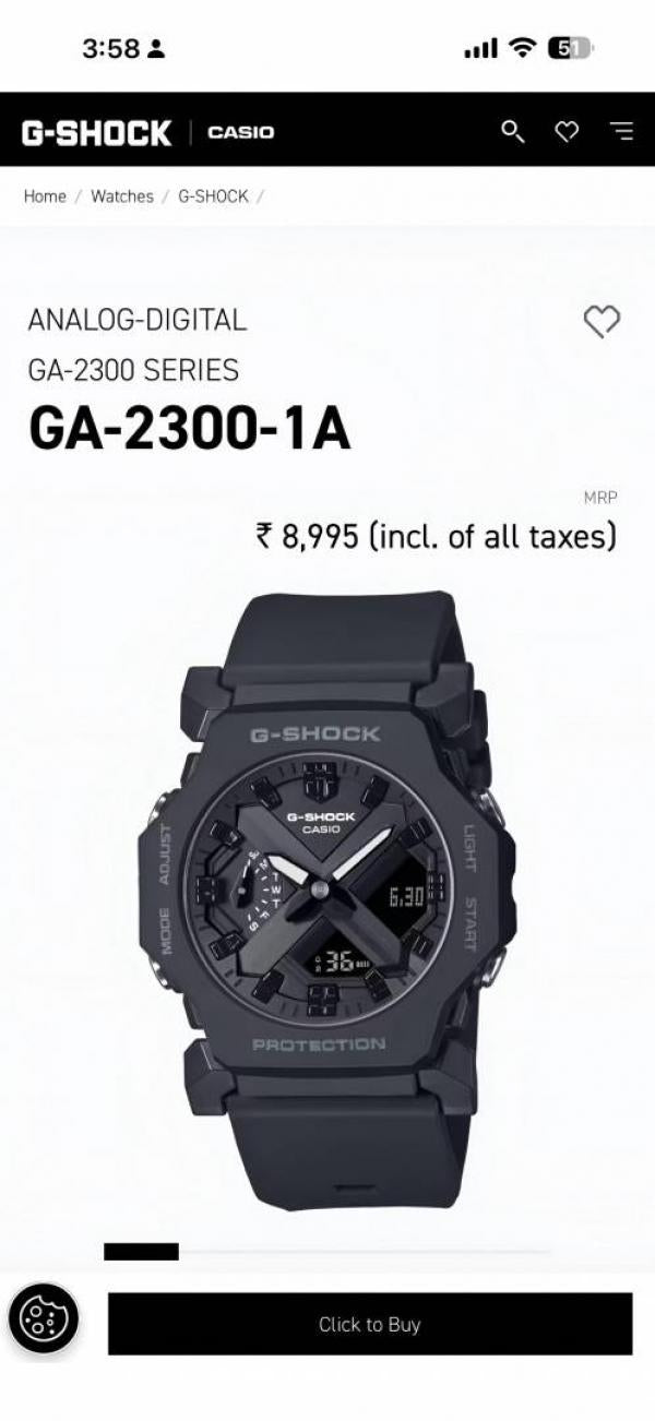 Casio g shock ga2300 black