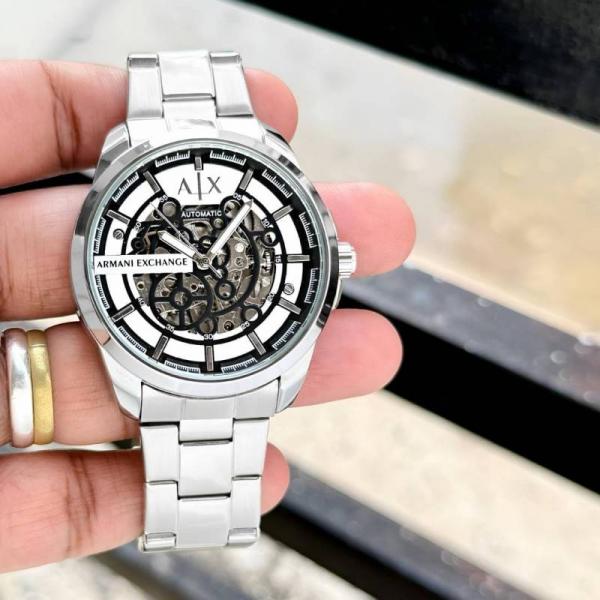 Armaann_i Exchange Ax2418 Hampton Automatic silver Black and white