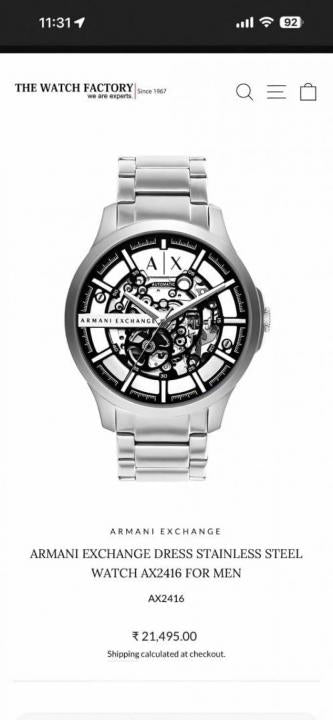 Armaann_i Exchange Ax2418 Hampton Automatic silver Black and white