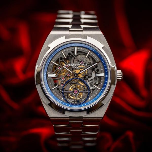 Vacheron Constentin Overseas Tourbillon Skeleton silver blue