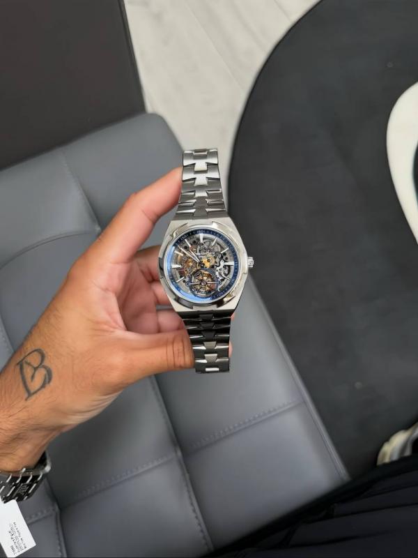 Vacheron Constentin Overseas Tourbillon Skeleton silver blue