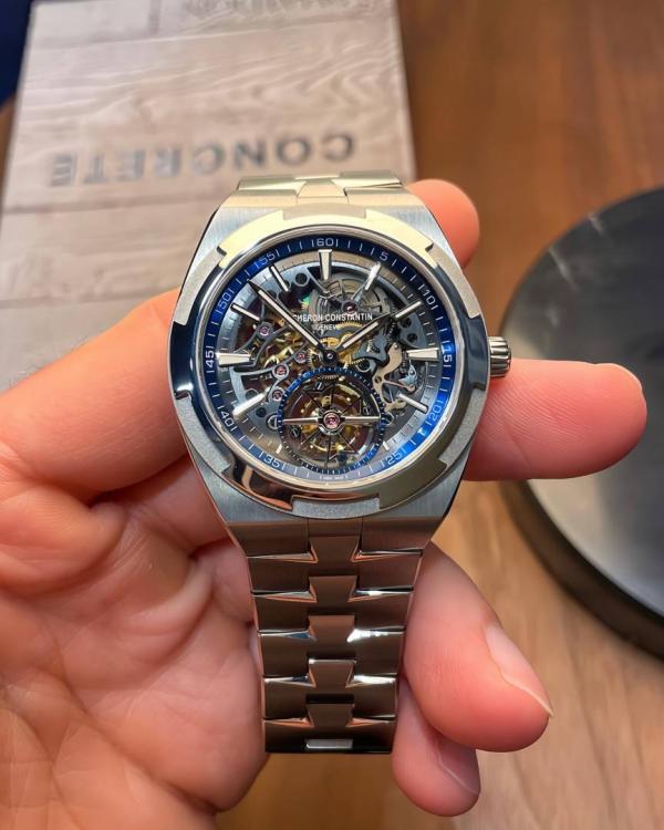 Vacheron Constentin Overseas Tourbillon Skeleton silver blue