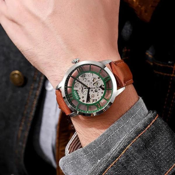Fosil Townsman brown silver green