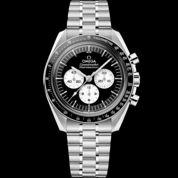 Omegha Speedmaster Moonwatch Professional silver Black white chronograph
