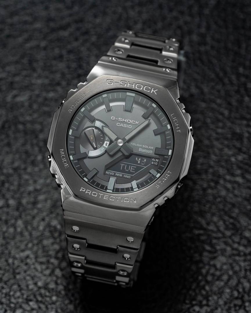 Stainless Steel Digital Automatic Watch Black UN