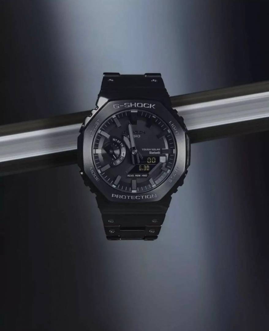 Stainless Steel Digital Automatic Watch Black UN
