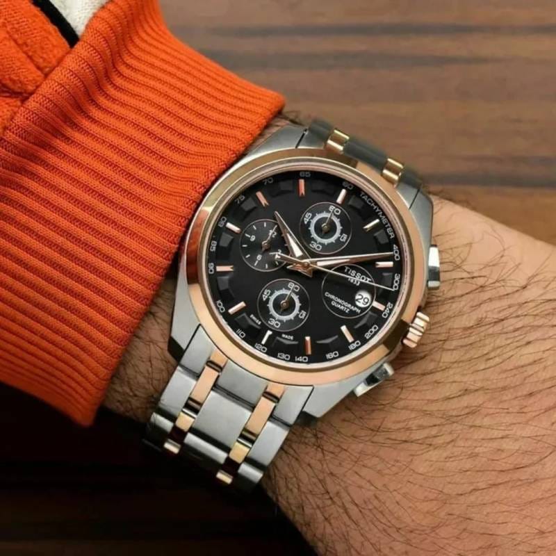 Dual Tone Chronograph Stainless Steel Watch