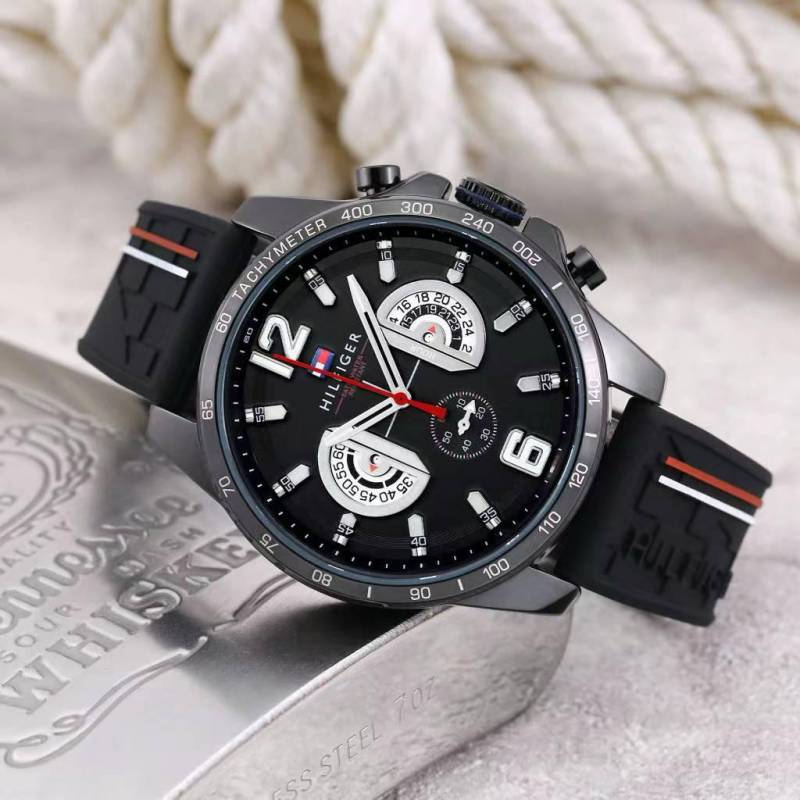 Full Black Classic Design All Working Chronograph 7AA Premium Quality Watch Mens Luxury Watch UN