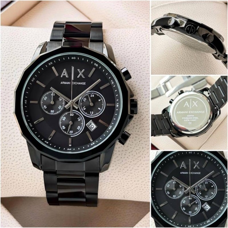Arman Exchange Black Chronograph Watch AX1722