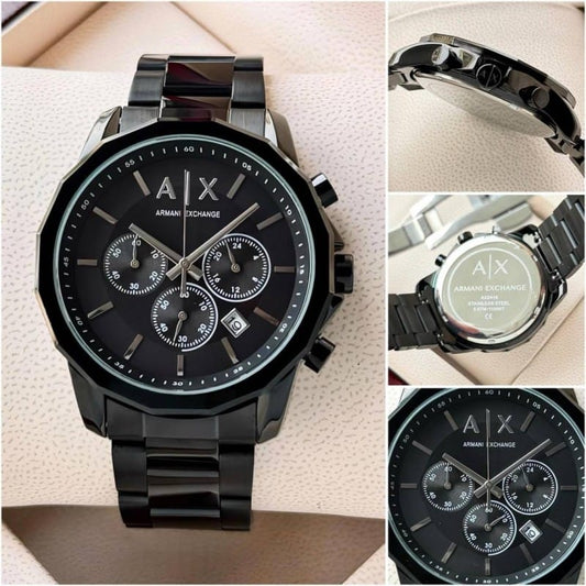 Arman Exchange Black Chronograph Watch AX1722