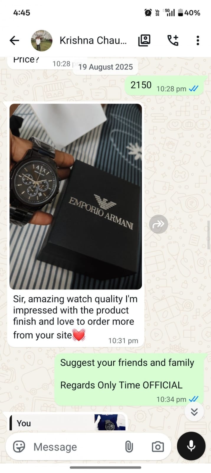 Arman Exchange Black Chronograph Watch AX1722