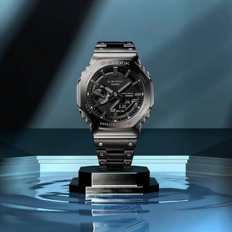 Stainless Steel Digital Automatic Watch Black UN