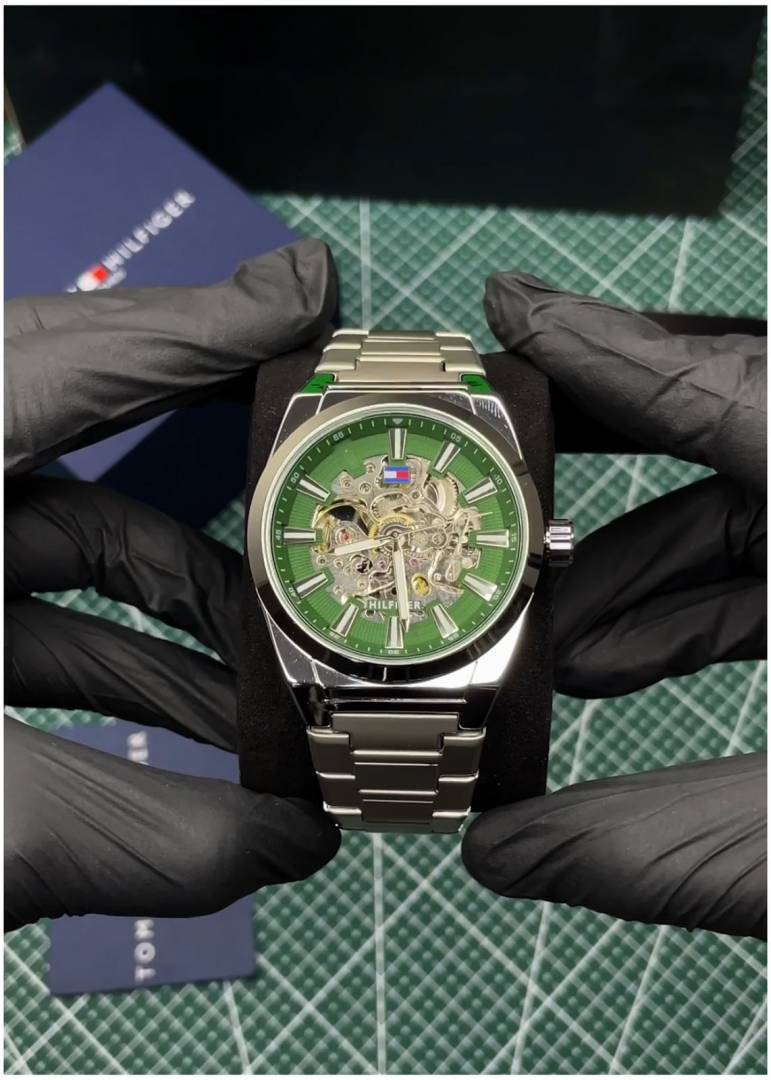 Tommy Hilfiger Skeleton Automatic 2Ton-Gold-Green
